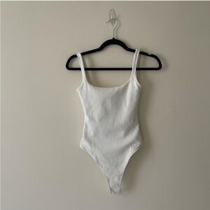 Anine Bing x Reebok Bodysuit in White Ribbed